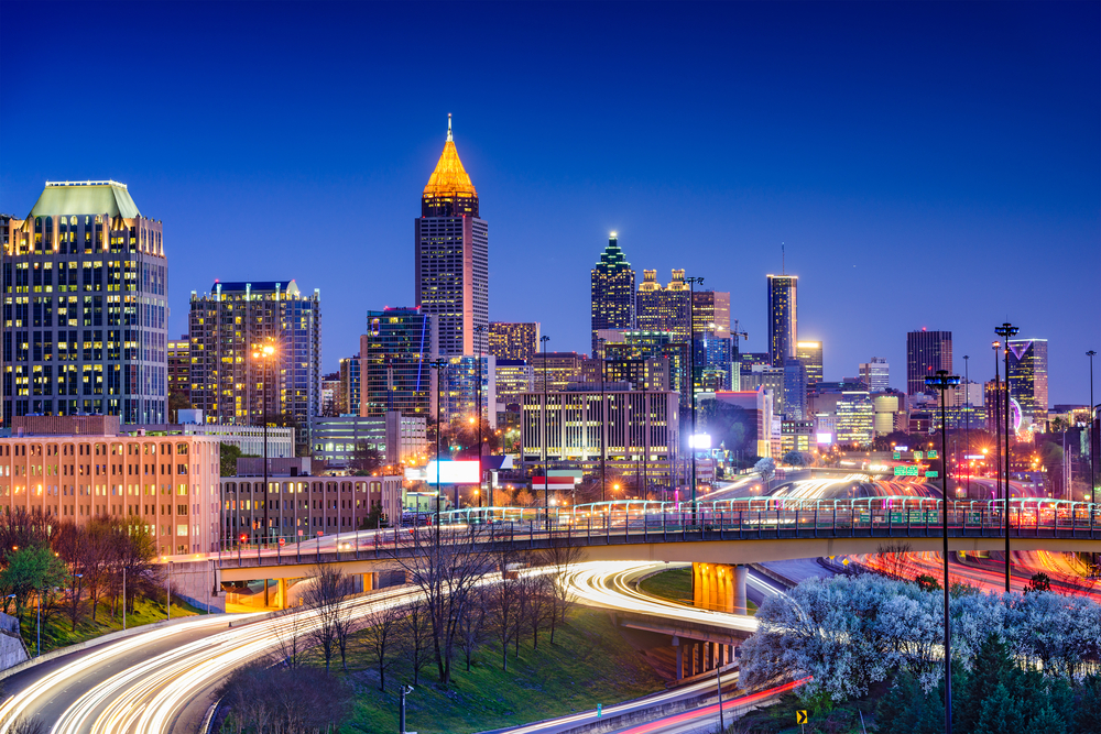 Atlanta skyline at night