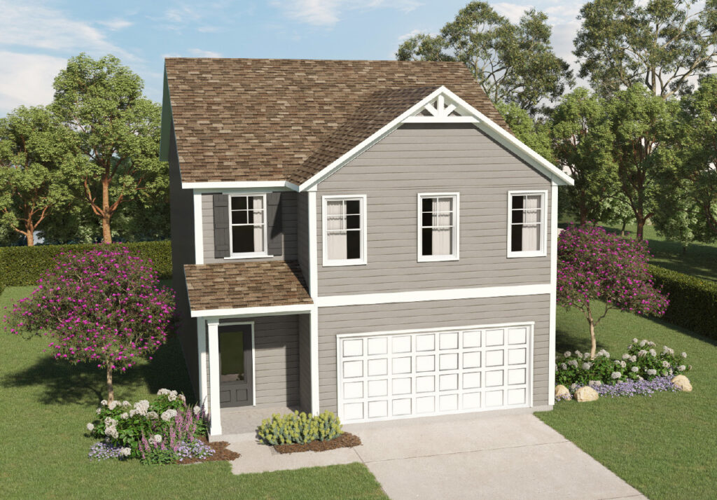 Mixed-community of single-family homes and townhomes 