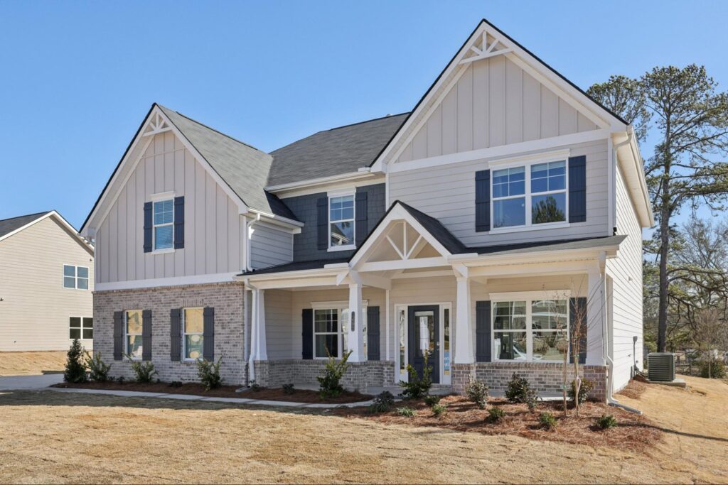 Exterior view of a single-family home at Stephen’s Landing in Loganville, Georgia.