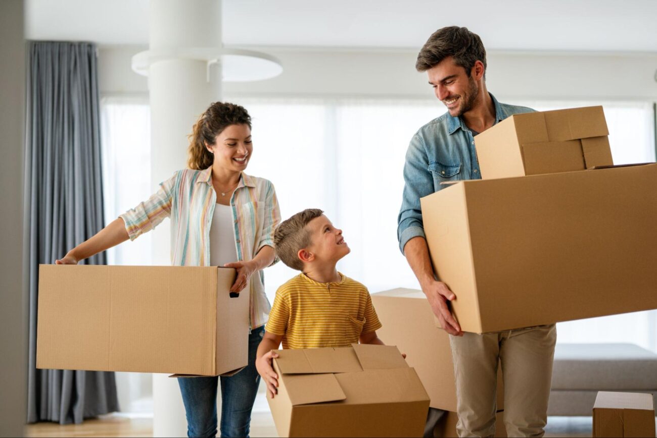 Family moving into their new Atlanta home during the stress-free winter season. ©NDAB Creativity