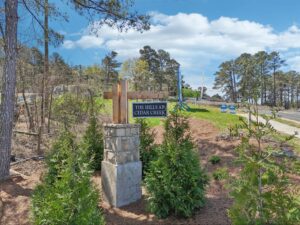 The entrance monument for The Hills at Cedar Creek community in Winder.