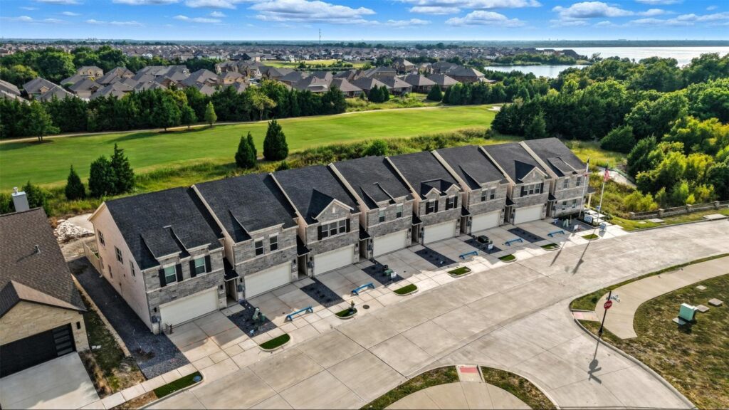 New townhomes backing up to the golf course fairways at Heath Golf and Yacht Club.