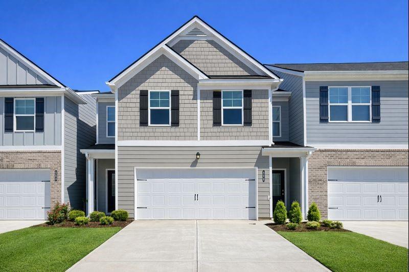 New construction townhomes for sale in Morrow, Georgia, at Lake Harbin. 