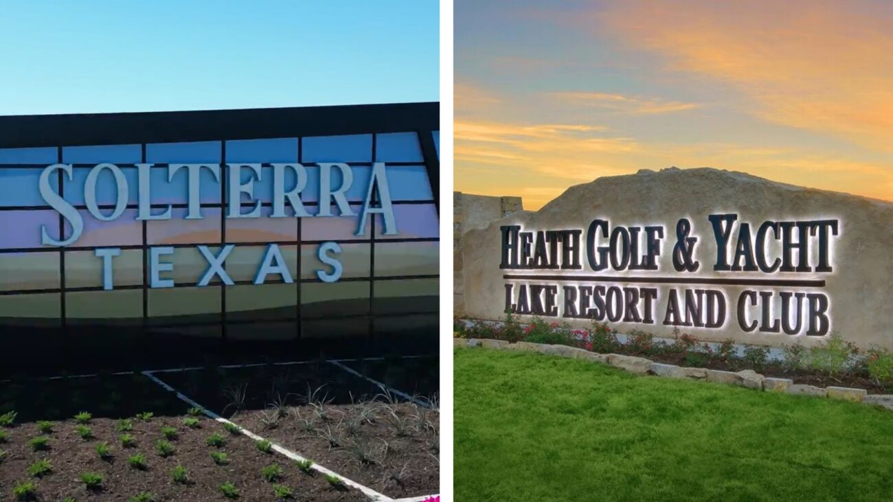 neighborhood signs for Solterra and Heath