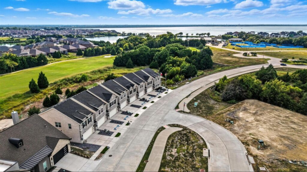 Exterior photo of new townhomes in DFW at Heath Golf & Yacht Club