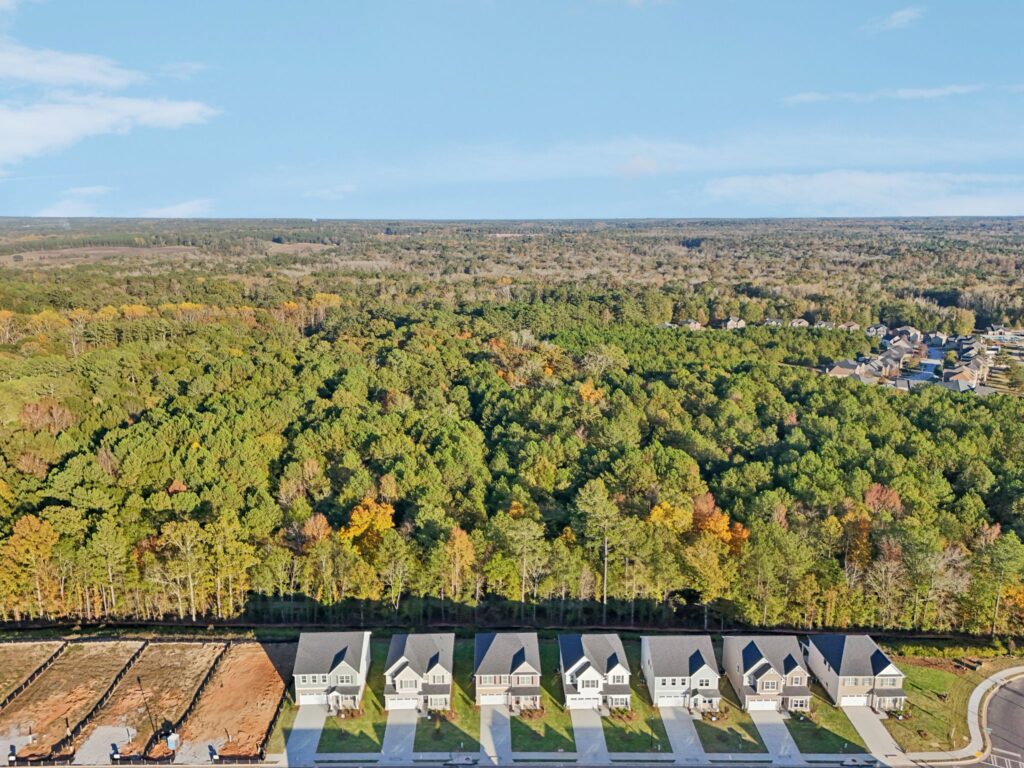 aerial view of homes